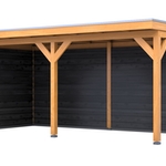 Douglas overkapping, 402 x 578 cm + wanden zwart, Verando, Pure